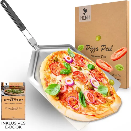 Pizzaschieber Edelstahl - Pizzaheber - Pizzawender - Pizzaschaufel für Pizzaofen