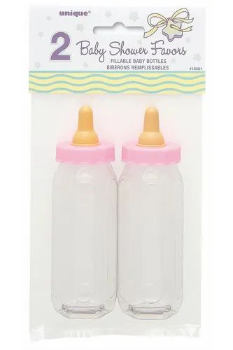 Unique Industries Inc. Hängedekoration Favours Babyfläschchen Pink 2 Stück Babyparty Deko