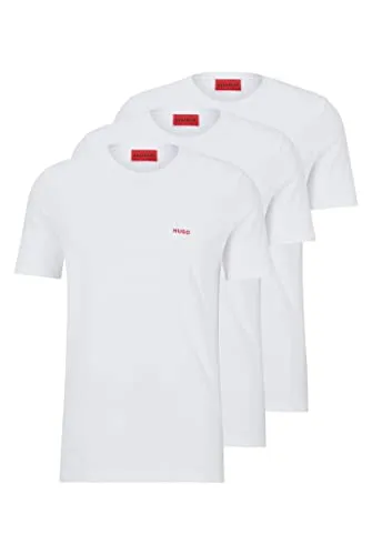 HUGO Unterziehshirt Crew-Neck T-Shirt (3-Stück) mit Logo-Print - Herren-Shirts aus 100% Baumwolle, bieten angenehmen Tragekomfort und sind ideal als Unterzieher oder für lässige Looks.