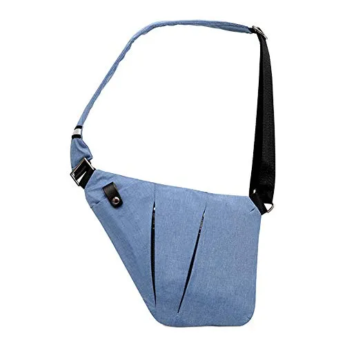 Ovecat Umhängetasche, Schultertasche, Brusttasche, Anti-Diebstahl, für Damen und Herren (Blau)