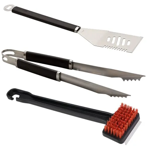 Charbroil BBQ Zubehör 3-teiliges Einsteigerset Grillbesteck mit Bürste