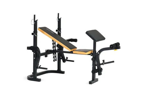 SportPlus Hantelbank SP-WB-003-B, 4-in-1 klappbare Hantelbank mit Langhantelablage