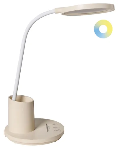 Schreibtischlampe LED hellbeige dimmbar modern für Homeoffice Vela