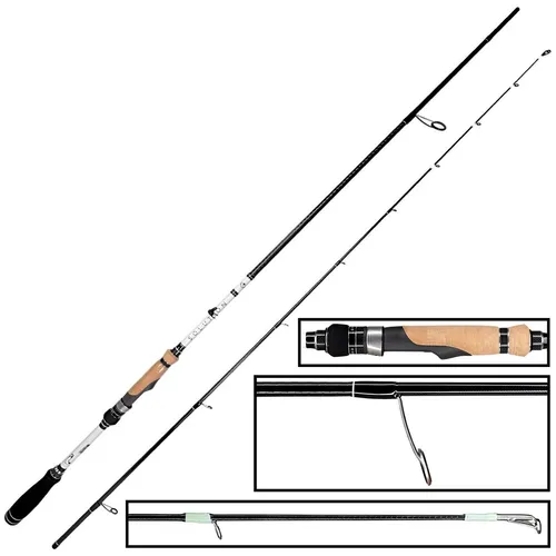 Monkey Lures 2,55m Solution Contact Spinnrute - Angelrute für Zander & Barsch, 2-teilig mit selbstleuchtenden Ringen und leichtem Toray 40T Blank, ideal zum Jiggen.