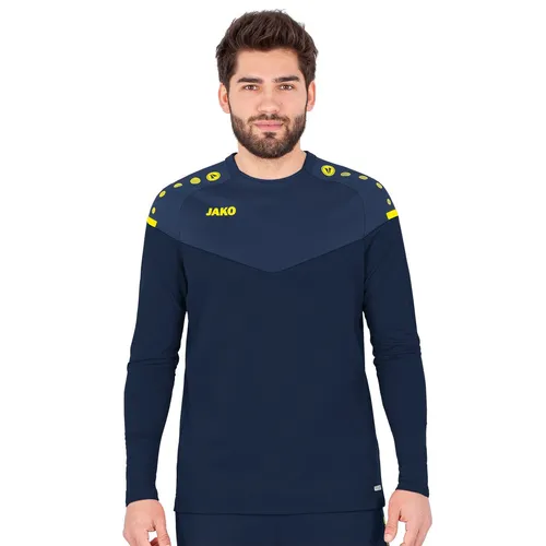 JAKO Sport-Langarmshirt Sweat Champ 2.0 (100% Polyester) marineblau/gelb Herren, Größe: M