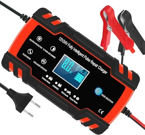 InThoor 8A 12V/24V Autobatterie Ladegerät mit LCD