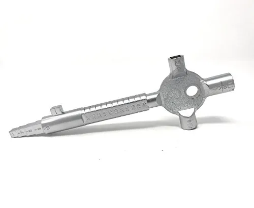 Bautenschlüssel Multifunktional | Architektenschlüssel Metall Neubau-schlüssel | Dornschlüssel mit Messkala für Profilzylinderlänge | Stabile Ausführung Q Bayram®