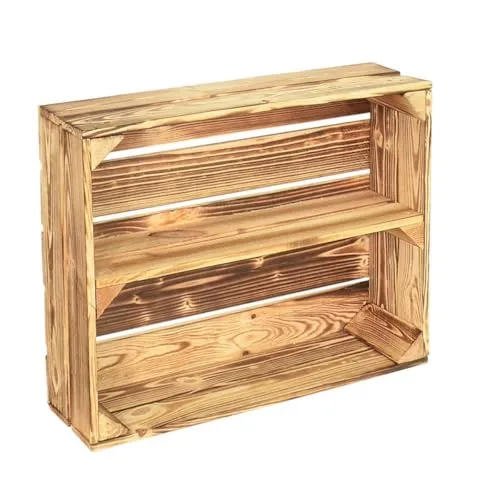CHICCIE Holzregal Schmalhanz 50x40x15cm - Hell Geflammt 1x Langes Regal (2, Hell Geflammt)