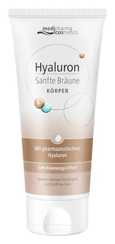 HYALURON SANFTE Bräune Körperpflege Creme 200 ml - Körperselbstbräuner für eine natürliche, sanfte Bräune ohne Sonnenbaden, mit feuchtigkeitsspendendem Hyaluron für geschmeidige Haut.