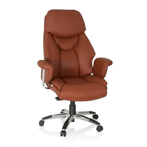 hjh OFFICE Luxus Chefsessel PRADO - Bürostuhl mit Kunstleder, extrem üppiger Polsterung und Wippmechanik für ultimativen Komfort während langer Arbeitstage.