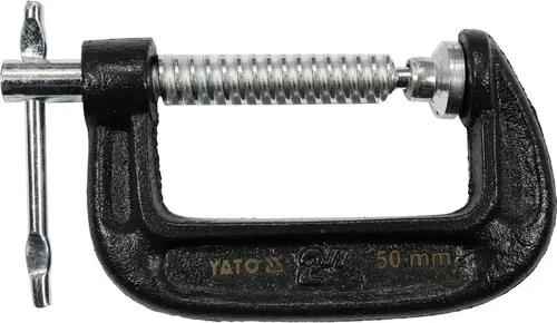 Yato Schraubzwinge C-Schraubzwinge 2 Zoll aus Gusseisen, (C-Schraubzwinge 2 Zoll aus Gusseisen)