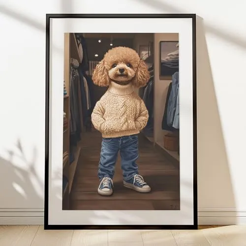 Stylisches Kunst-Poster, Lustiges Tier Motiv in DIN A2 (42 x 59cm) in Premium Qualität, XXL Bild für Wohnzimmer Haus Deko, Moderner Kunstdruck als Geburtstagsgeschenk, Hochzeitstag oder Valentinstag