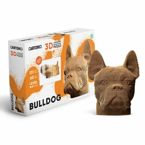 Cartonic 3D-Puzzle Bulldog, Hund, Papp-3D-Bausatz, Pappe, 131 Teile, CARTMBDG