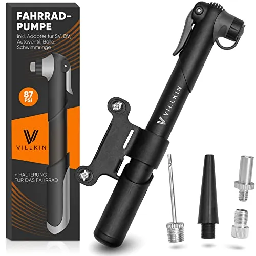 Villkin Fahrradpumpe 87 PSI für alle Ventile