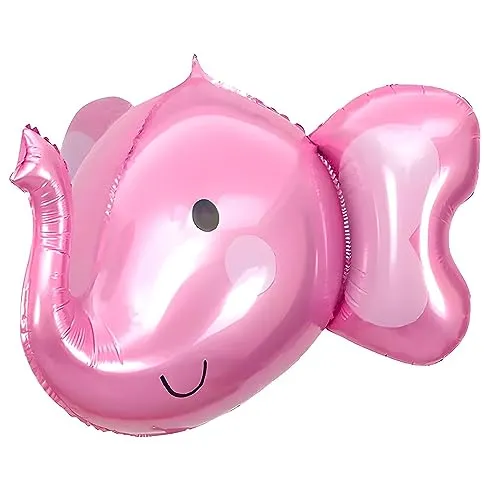 Folienballon in Tierform, niedlicher Elefant in Rosa, ca. 58 * 51cm, perfekt für Kindergeburtstage, Babypartys, Tierthemen-Partys, Dekorationen, Geschenke, Überraschungen und Foto-Requisiten