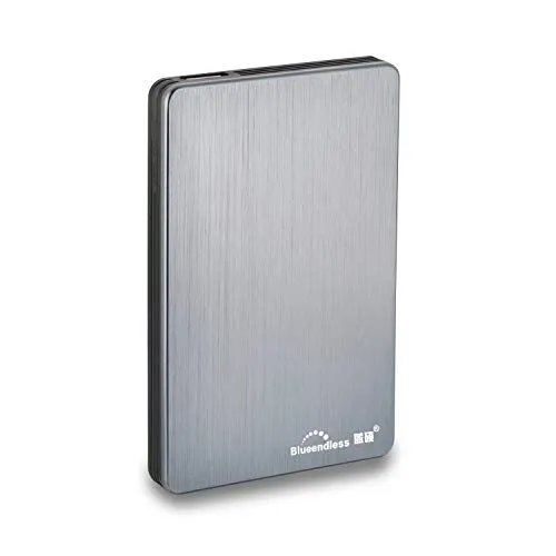 Blueendless Tragbare externe Festplatte USB 3.0 6,3 cm (2,5 Zoll) für PC, Laptop, Computer (500GB, grau)