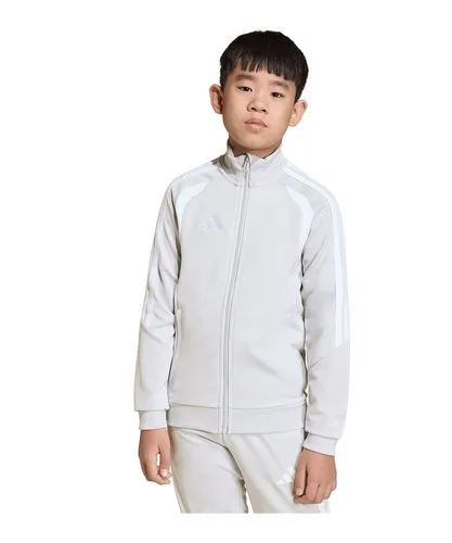 adidas Performance Sweatjacke grau 104 EU - Stylische Trainingsjacke aus 100% Polyester, ideal für sportliche Aktivitäten. Mit bequemem Schnitt und klassischem Design für optimalen Komfort.