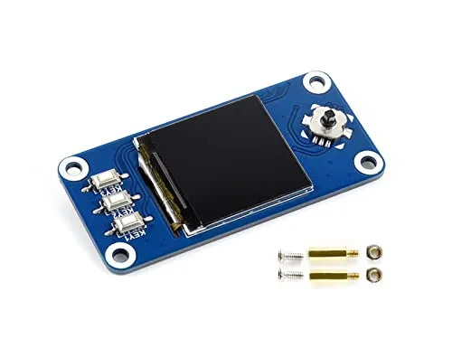 Waveshare 1.3 Zoll LCD Display HAT für Raspberry Pi 4B/3B+/3B/2B/Zero W WH, 240x240 IPS Bildschirm RGB 65K Farbe, SPI Schnittstelle, mit 1x Joystick, 3X Drucktasten