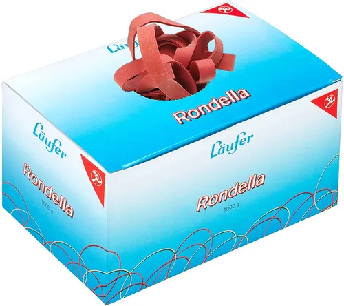 Läufer RONDELLA Gummibänder im Karton 1.000 g 80 x 2 mm rot