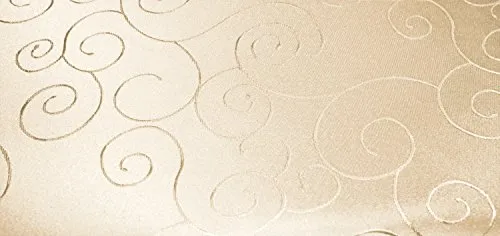 Unbekannt Mitteldecke Tischdecke eckig 160x160 cm Struktur damast Circle bügelfrei fleckenabweisend #1242 (Creme Sand)