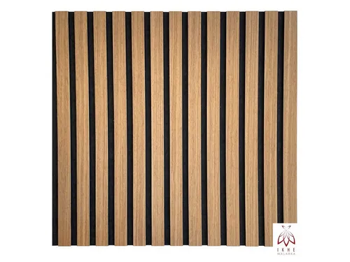 IKHEMalarka 3D Wandpaneel leichte Lamellen mit 1 mm Echtholz Wand Decke, (1 Stück) 1mm Holz
