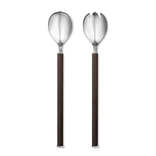 Georg Jensen Bernadotte Salad Set Wood & Stainless Steel