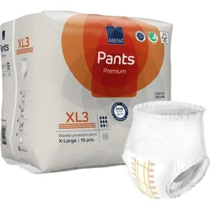Abena Inkontinenz-Pants Premium XL3, Unisex, Größe XL - Inkontinenzhilfen für schwere Harninkontinenz, 8 Tropfen, mit Nässeindikator und 360° Auslaufschutz für aktiven Lebensstil. Ideal für Hüftumfang 130-170 cm, sorgt für ein trockenes Hautgefühl und ist absolut diskret.