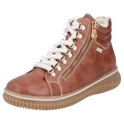 Rieker Damen Hightop-Sneaker 29259 in Zimt - Wanderschuhe mit warmem Futter und flachem Absatz, ideal für kühle Tage und bequemes Tragen.