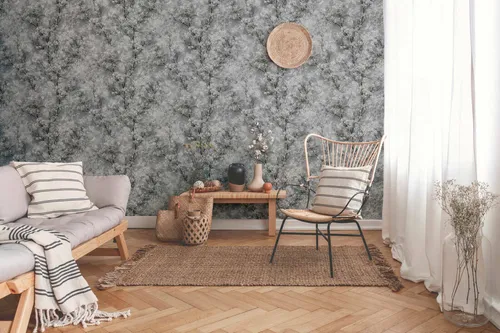 EUR 3,56/qm / Tapete AS Creation New Walls 37420-1 Floral Äste Glitzer Grau