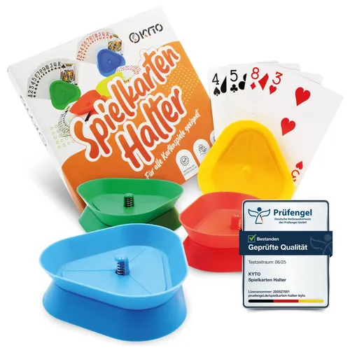 Kyto Spielkarten Halter 4 Farben Kartenhilfe Kinder und Erwachsene bis 35 Karten