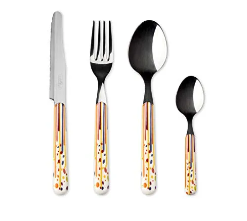 Excelsa Besteckset 24 Stück Dripping Stahl Bunt - Buntes 24-teiliges Besteckset mit einzigartigem Design, ideal für lebhafte Tischgestaltungen. Langlebig und spülmaschinenfest für einfachen Genuss bei jedem Anlass!