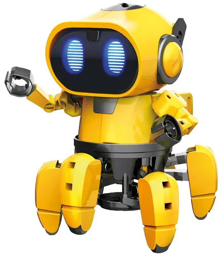 Velleman Roboter Bausatz Tobbie - Spielzeugroboter, lehrreiches STEM-Konstruktionsspielzeug für junge Ingenieure mit 2 programmierbaren Modi