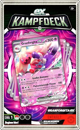 Pokémon Sammelkartenspiel: EX-Kampfdeck Juli 2023 - Granforgita EX, sofort spielbares 60-Karten-Deck mit mächtigen Pokémon-ex für spannende Schlachten