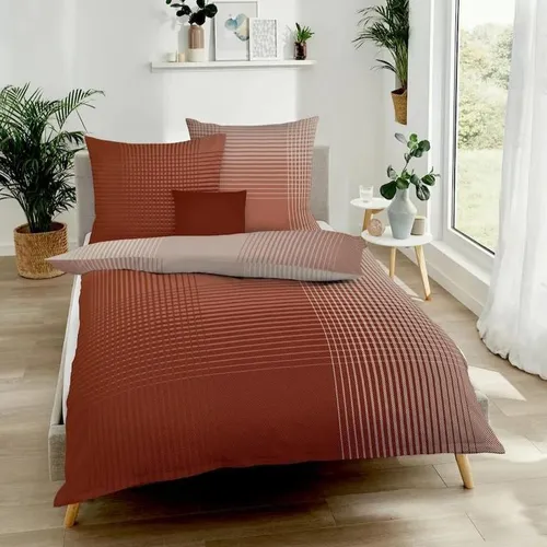 Kaeppel Biber Bettwäsche Master Karo Terra 135x200 cm + 80x80 cm