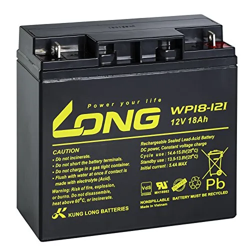 Long AGM Batterie Akku Gel Blei 12V-18Ah für Rasentraktor von Kung Long