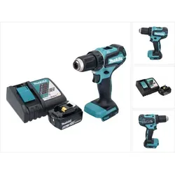 Makita DDF 485 RT1 Akku Bohrschrauber 18 V - Akkuschrauber mit 50 Nm Drehmoment und 5,0 Ah Akku, kompakt und leistungsstark für präzises Arbeiten in jedem Projekt.