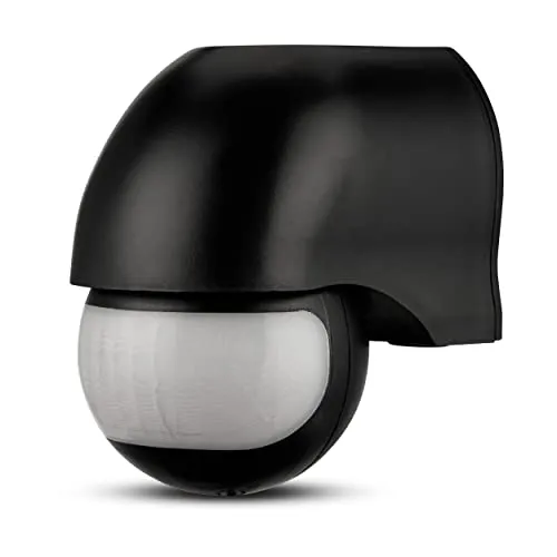 REV Bewegungssensor, Bewegungsmelder 110°/12m, Dämmerungsregler, 1200W, schwarz