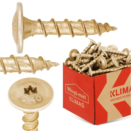 nm trade Schrauben-Set Holzschrauben 8x40 in gold von Klimas