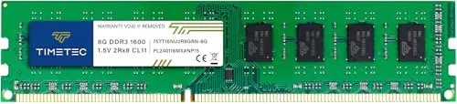 Timetec 8GB DDR3 1600 MHz (DDR3-1600) PC3-12800 Non-ECC Ungepuffert 1,5 V CL11 2Rx8 Dual Rank 240 Pin UDIMM Desktop-PC Computerspeicher RAM-Modul-Upgrade
