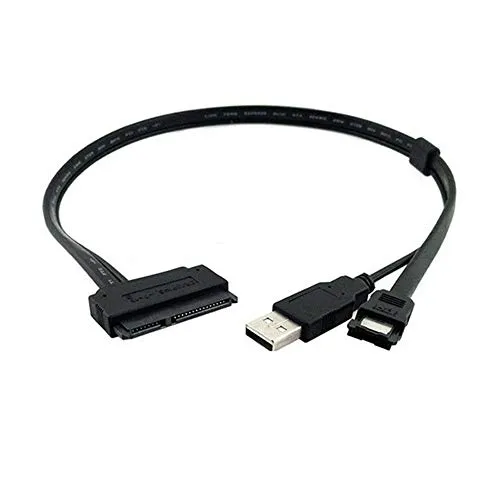 Aukson M13 SATA 22Pin auf eSATA + USB Stromkabel Adapter für 2.5'' Festplatte – 50 cm Daten- und Stromkabel