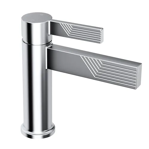 Waschtischarmatur Chrom, Einhandmischer für Bad & Waschbecken, Auslaufhöhe 10.8 cm, Warm- und Kaltwasser Mischbatterie, Wasserhahn Badezimmer, Einfache Installation