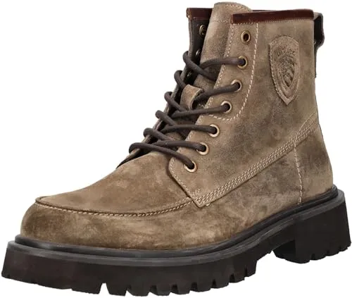 Blauer BUXTON05 Schnürstiefel beige 43 - Wanderschuhe in Größe 43, aus hochwertigem Veloursleder, ideal für Outdoor-Abenteuer mit komfortabler Schnürung und robustem EVA-Sohlenmaterial.