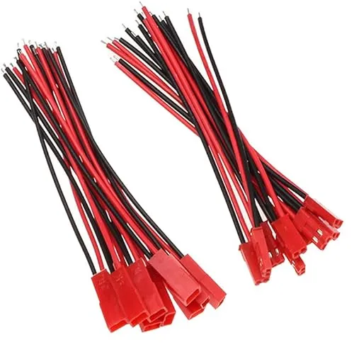 Boladge 10 Paare JST 2Pin Bec Stecker Männlich und Buchse Adapter mit 10cm 22awg Silikonkabel