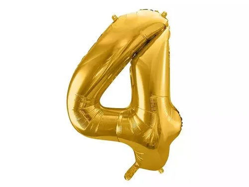 Balon foliowy 4 86cm złoty PartyDeco 5902230736146