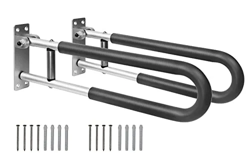 PEPE Mobility WC Haltegriff Toilette Klappbar Gepolstert 58 cm, Behinderten Wandstützgriff Aufstehhilfe (2 stück)