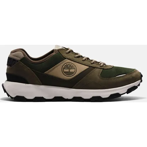 Timberland WINSOR PARK LOW LACE UP SNEAKER - Sportlicher Sneaker in Grün - Sneaker in Größe 43,5, hergestellt aus umweltfreundlichem GreenStrideTM und ReBOTL Material, ideal für nachhaltigen Komfort und Stil.