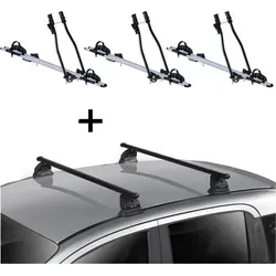 Fahrradträger Set für Peugeot 207 (2006-2015) – 3x SAGITTAR + Dachträger VDP EVO - Praktisches Set mit 3x Fahrradträgern und Dachträgern für Peugeot 207 (2006-2015). Ideal für den sicheren Transport von bis zu 3 Fahrrädern. Einfache Montage und hochwertige Materialien für maximalen Komfort auf Reisen.