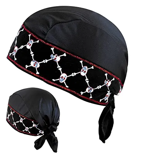W WIDMANN MILANO Party Fashion 7090B - Piraten Bandana, Totenkopf, Bandit, Kopftuch, Kostüm, Accessoire, Mottoparty, Karneval