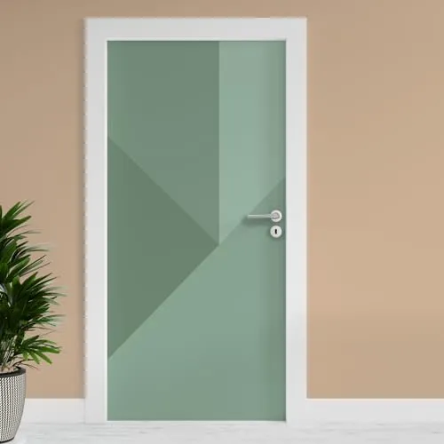 Finest Folia Türfolie 90x200 cm Türtapete Türposter Folie für Tür Wohnzimmer Kinderzimmer Küche Türaufkleber Bad Aufkleber selbstklebend TF02 (13 Grüne Formen)