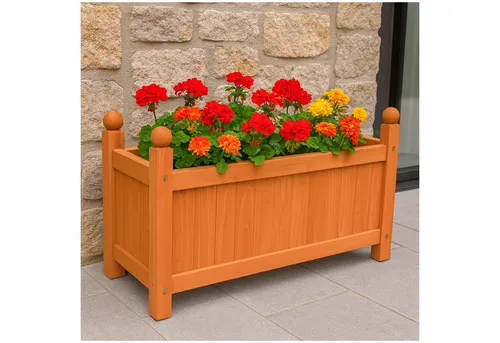 HTI-Living Blumenkasten Holz-Pflanzkasten in Braun (Stück, 1 St., 1 Blumenkasten), Pflanztrog Blumenkübel Pflanzkasten